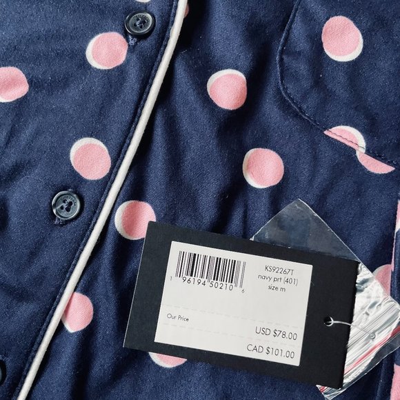 KATE SPADE 2 Piece Pajama Set NWT Size M - Picture 2 of 8